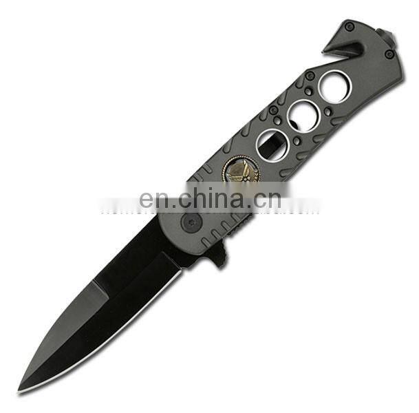 whole black coated stainless steel knife with aluminum handle