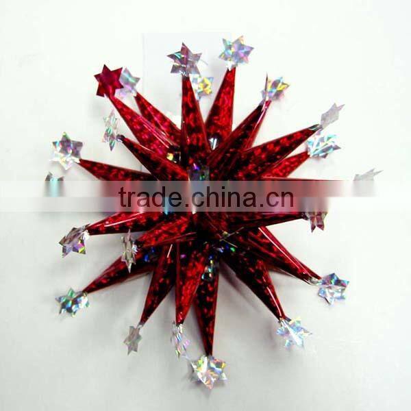 Colorful PET fancy ribbon bow with tips/Iridescent Luxury Bow Celebration Firework Bow/Colorful Firework Lade bow