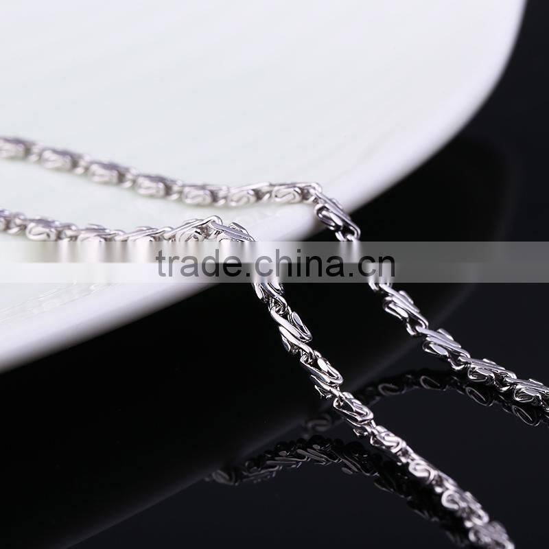 new arrivals funky flat wristed chain rhodium plated fashion necklace jewellery
