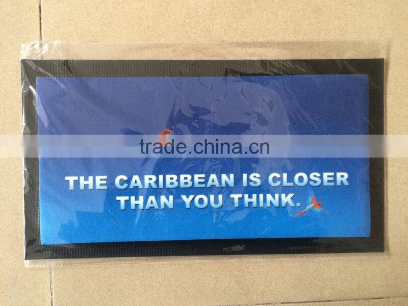 high grade custom logo nitrile rubber bar runner/beer mat