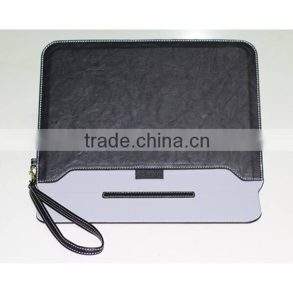 tablet sleeve with stand , real leather bag for ipad ,for samsung
