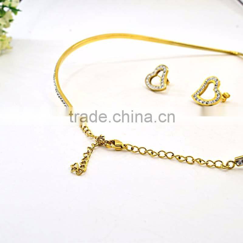 fashion jewelry diamond heart shape african beads jewelry set