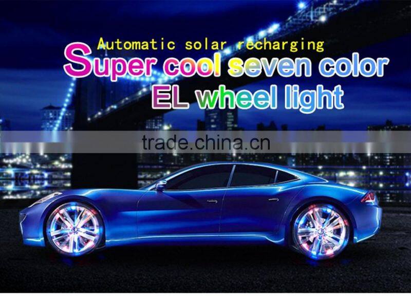 Car Styling!4pcs Solar Energy Power LED Car Wheel Led Solar Powered shinning wheels hub light waterproof