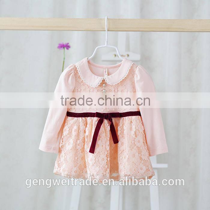 Elegant New Pattern Flower Princess Dress Spring Infant Girl Dress2015