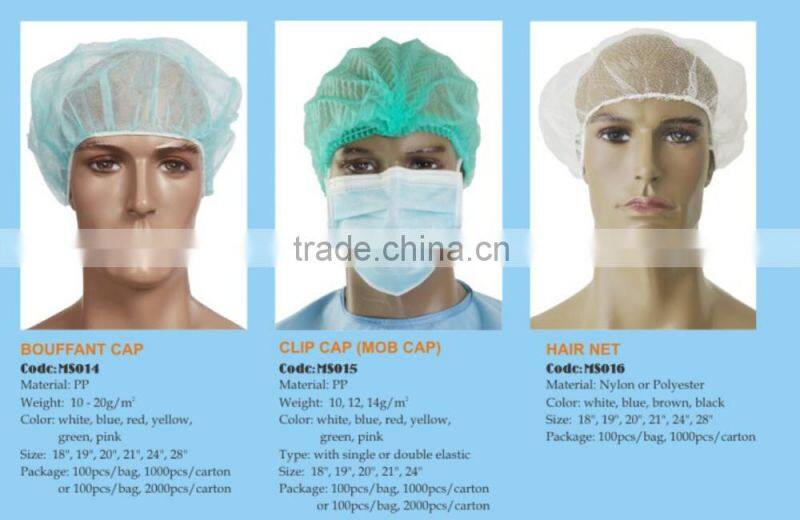 Disposable Non-woven caps PP Bouffant Cap Nurse Cap
