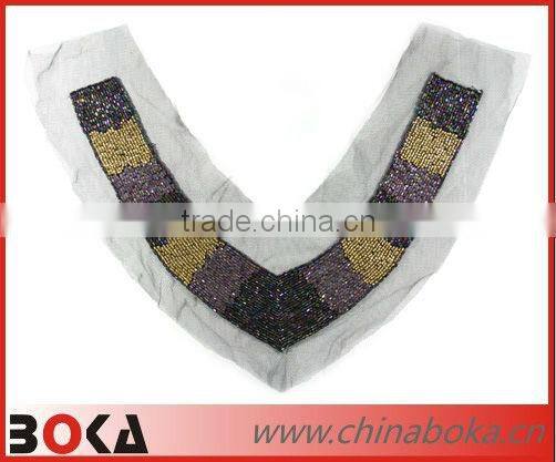 New v-shape cotton crochet lace collar neck design ladies