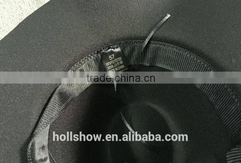 Wholesale Promotional Gift Star Style Wide Brim Wool Felt Fedora Sun Cap