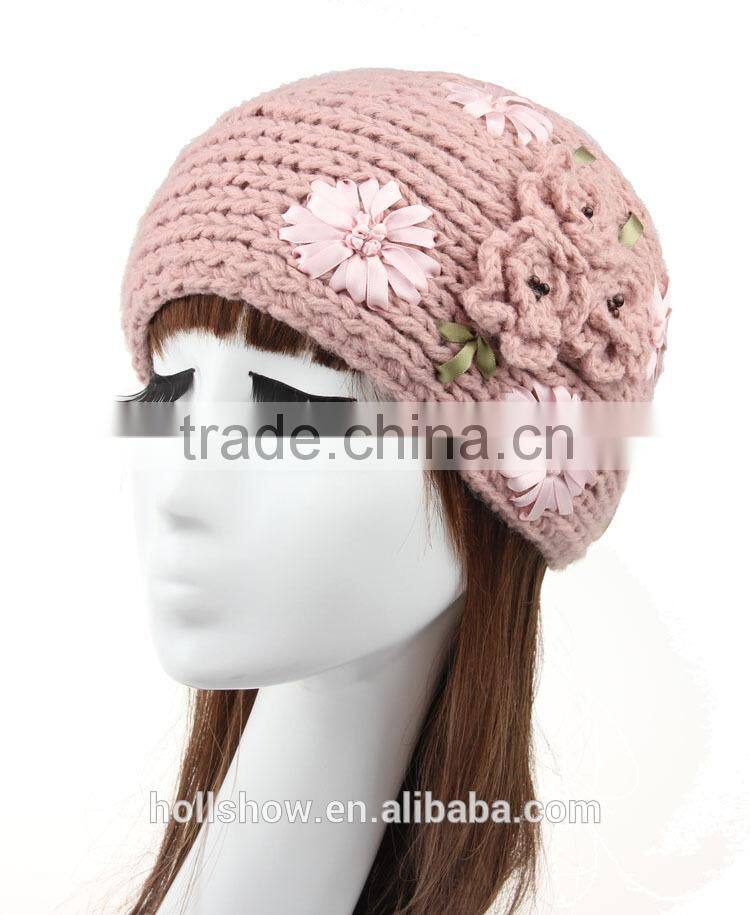 Fashion Charm Ladies Winter Hand Knitting Lace Flower Head Band