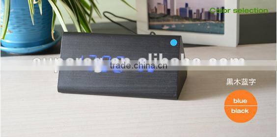 new fashion table clocks Control Sensing Alarm Temp dual Display Electronic LED Clock Vintage Wooden Digital Alarm Clock