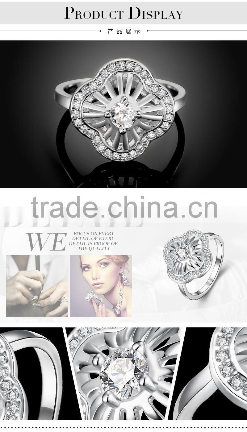 Fashionable thailand titanium wedding diamond ring for girls