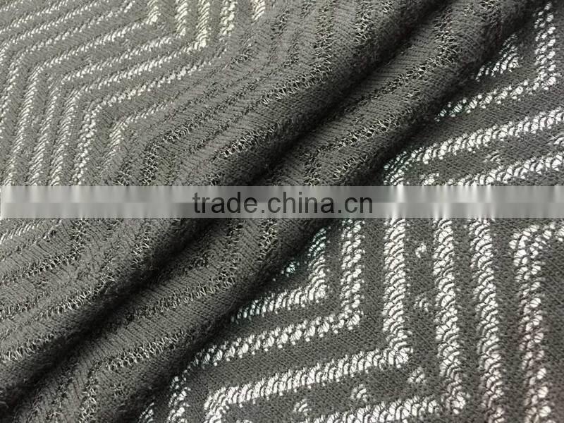 china supplier TR coarse knit fabric in vee design for dresses