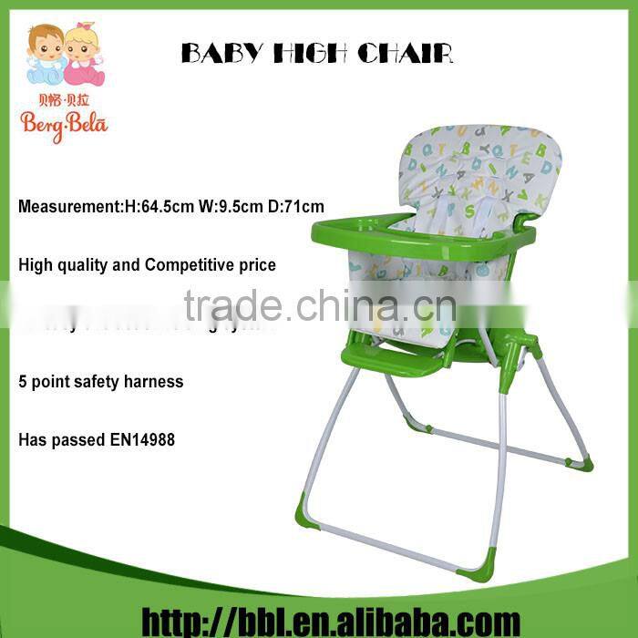 Manufacturer High Quality EN14988 Certificate Simple Design Comfortable Safety Baby High Chair Best