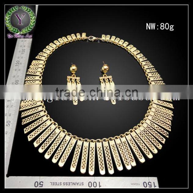 African 18k gold covering jewelry set zinc alloy