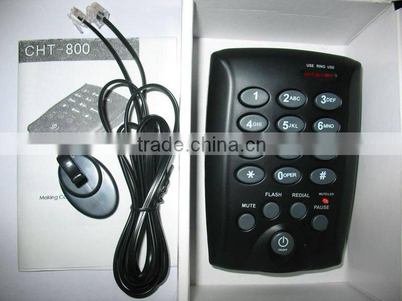 Hot simple black wired dialer headset telephone for call center CHT-800