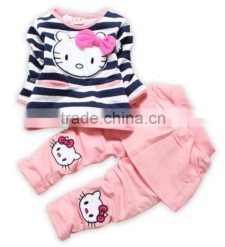 100% cotton children clothes,girls suits for wholesale kid clothing