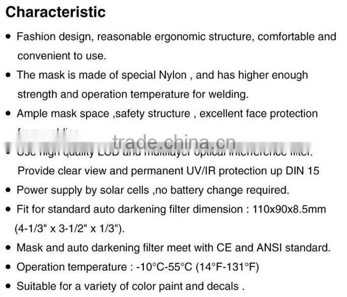 blue lens welding/ funny spider-man helmet / welding mask/ devil welding helmet/ full face helmet with water transfer decals