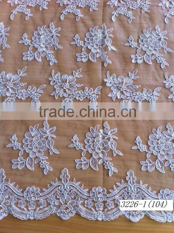 2015 hot sale embroidered lace for bridal