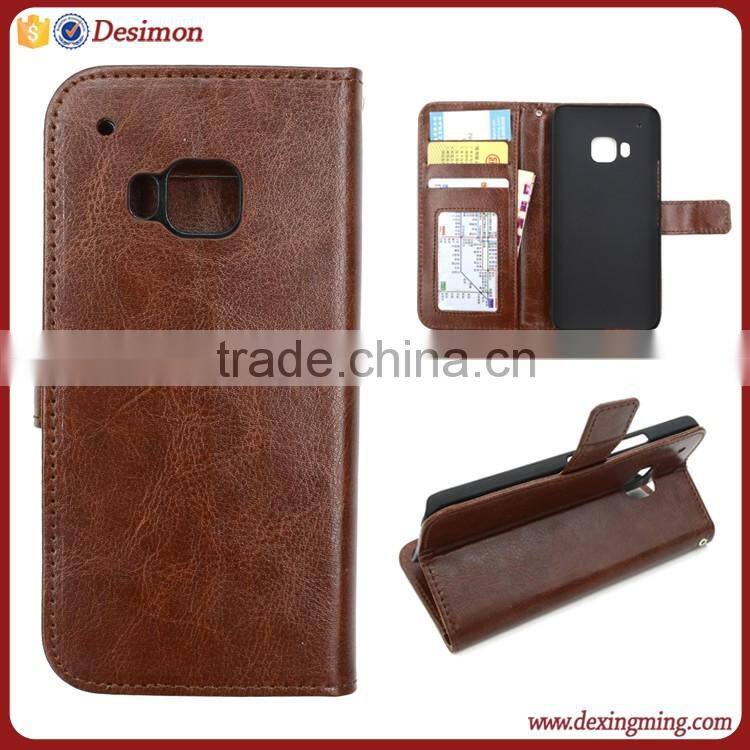 Super slim leather flip wallet case for htc one m9 , for htc m9 cover case