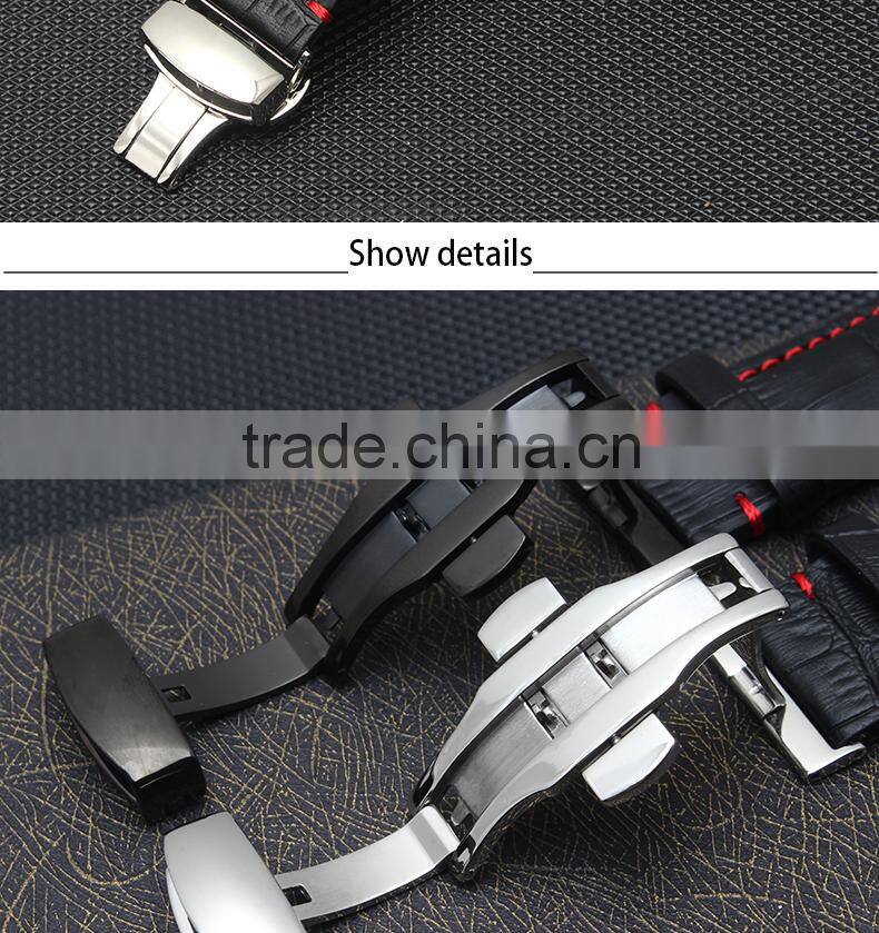 Wholsale black Calf Leather Watch Strap Adapter for 38mm 42mm Iwatch Strap For Apple Watch Band