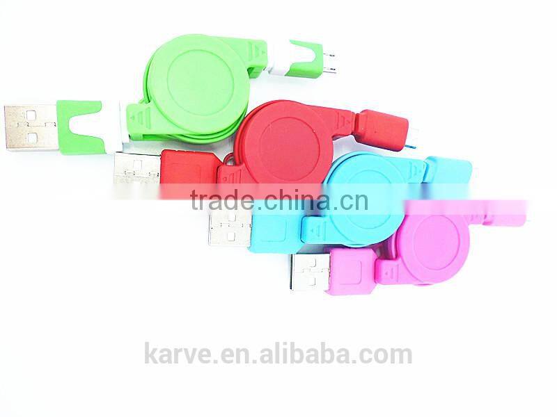 New micro usb cable micro retractable cable portable retractable cable