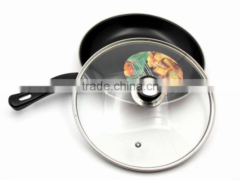 Hot-sale 24 cm thickness 4mm cooking glass pot lid & stainless steel glass cover