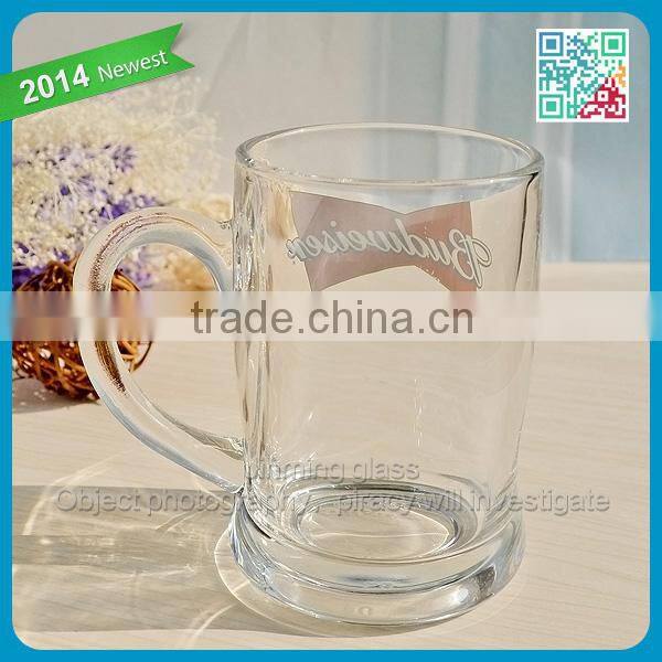 wholesale customized funny fancy crystal mini glass beer mug with handles