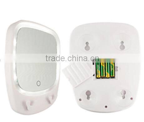 Stick on wall fogless shower mirror shaving mirror , 3x magnifying lighted bathroom wall mirror