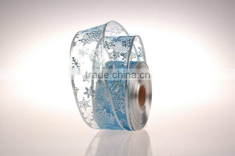 2014 New Design and Cheap Red Organza Chrismas Ribbon for Gift