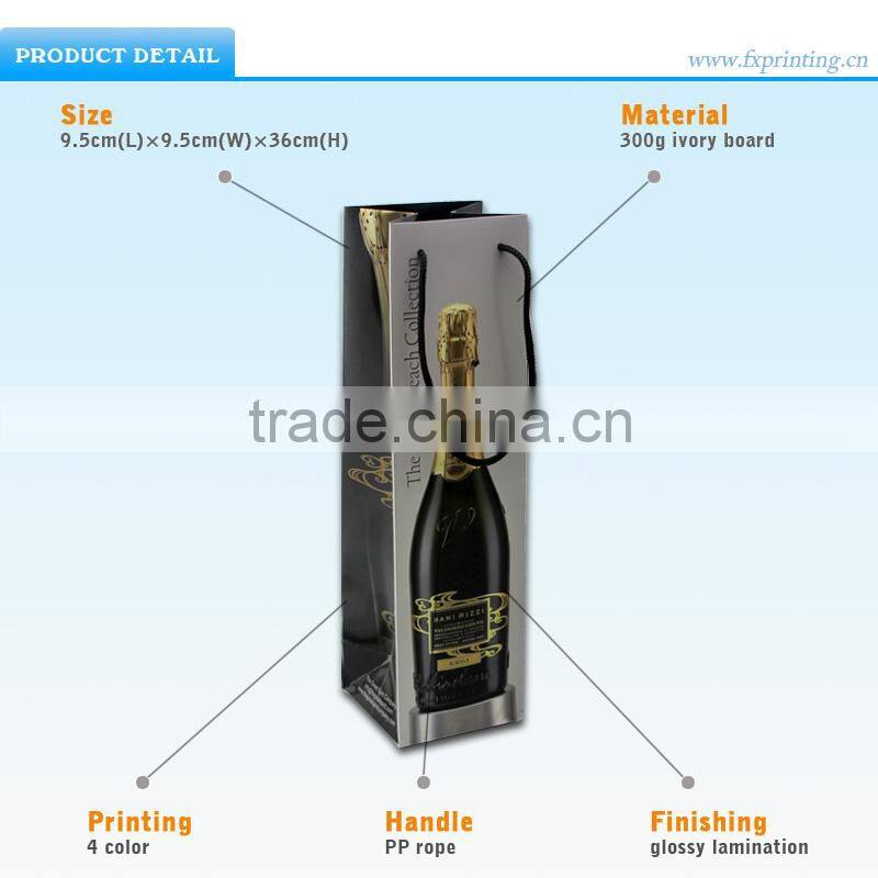 High Quality manufacturer Custom Promotion Red Wine Gift Bag