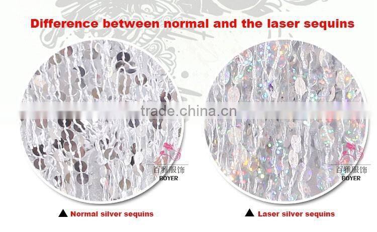 2016 New Arrivals Latin Dance Costumes for Women Laser Sequins Skirt Latin Ballroom Dress on Sale