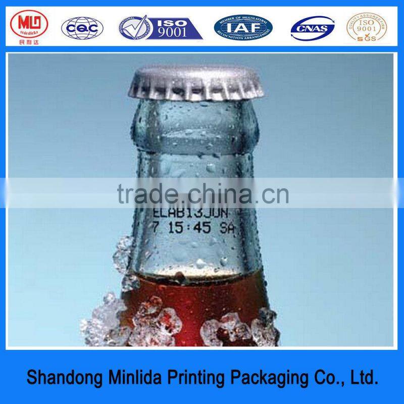 food grade tinplate printed logo crown type bottle caps