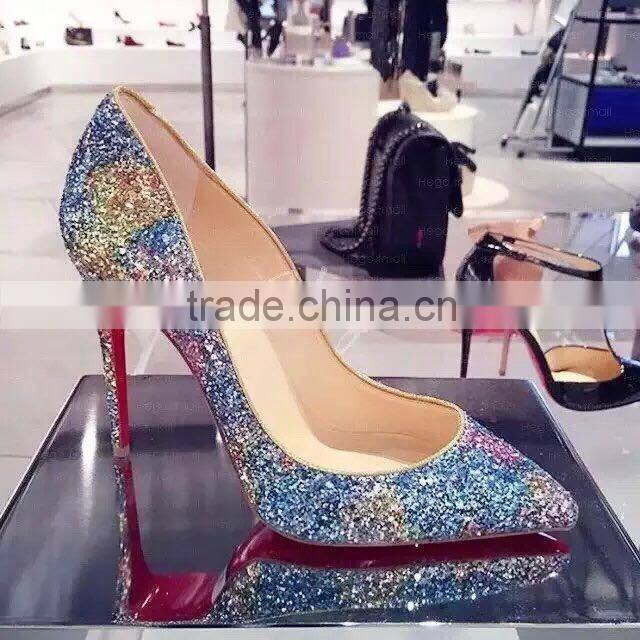 2016 new design shining lace glitter PU synthetic leather
