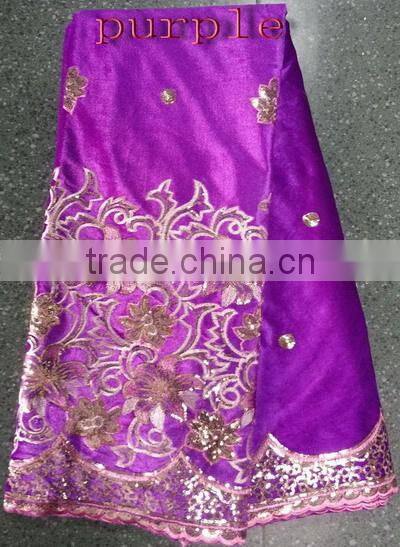 2014 hot sell high quality african velvet lace fabric