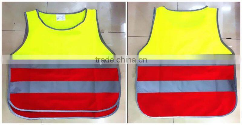 EN1150 colorful high visibility fluorescence Kid vest clothing children reflective clothing