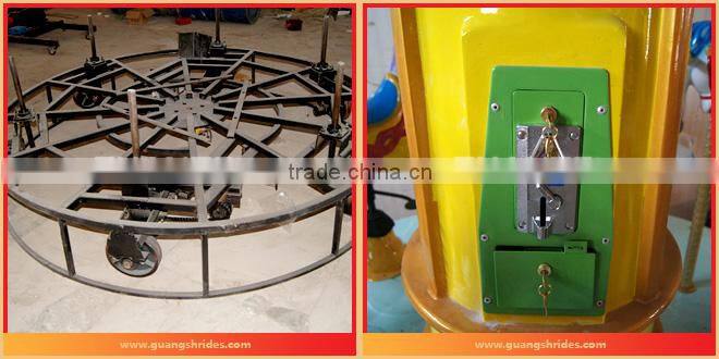 coin operated kids ride machine for sale, 6 seats small carousel for kids fun