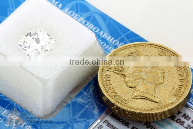 Colorless lab-grown single-crystal rough diamond