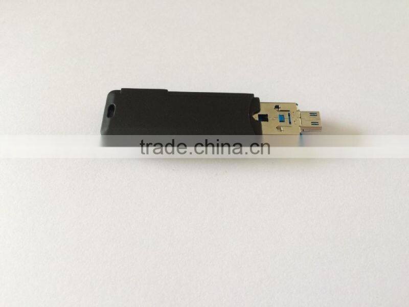 USB 3.0 Micro SDXC SD TF Card Reader+USB2.0 Micro USB OTG Card Reader Adapter for Smartphone and PC