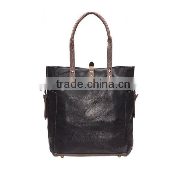 Ladies Nappa Leather Tote Handbag in Red