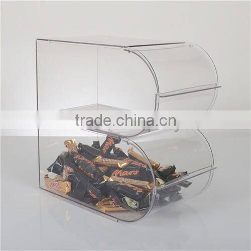 3 tiers clear stackable acrylic candy display case,acrylic candy box,acrylic candy bins wholesale