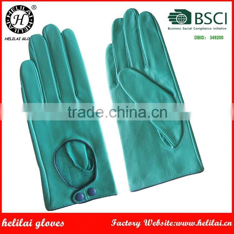 Helilai Hot selling Ladies Unlined Sheep Leather Gloves Women Winter Leather Motorcycle Gloves