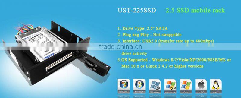 2.5" SATA SSD/HDD Mobile Rack with Trayless Hot Swap LED indicator