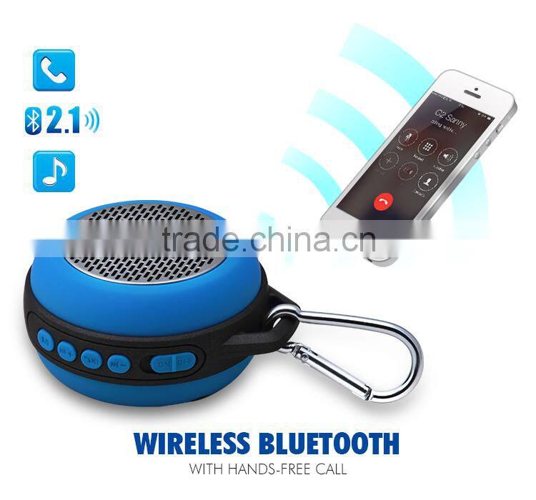 Shenzhen factory super bass sound portable keychain bluetooth speaker with selfie function