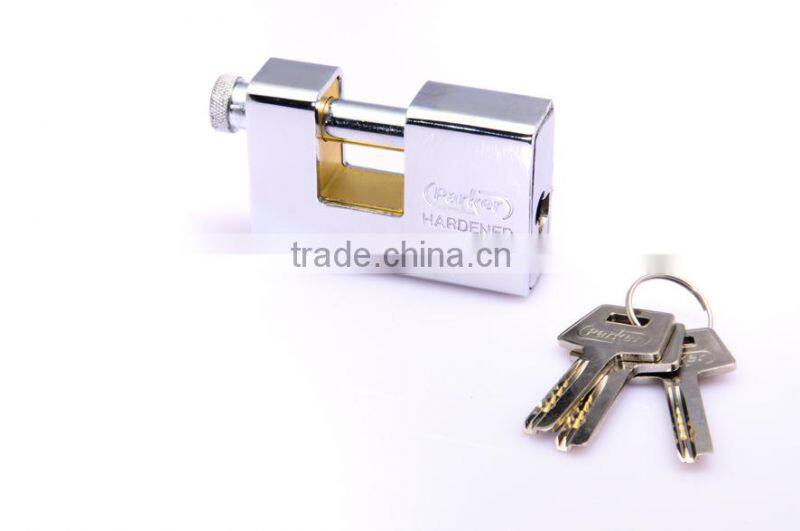 Lipson LS-301 Hardened Steel Armoured Case brass rectangular padlock