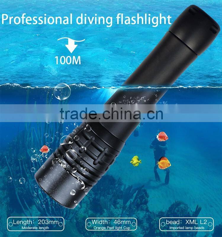 Professional 1000 Lumen xm l2 led Aluminum Alloy Lamp Body underwater flashlight