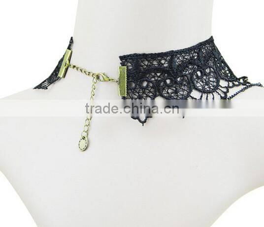 Gothic Acrylic Excellent Beads Lace Collar Victorian Choker Necklace Pendant