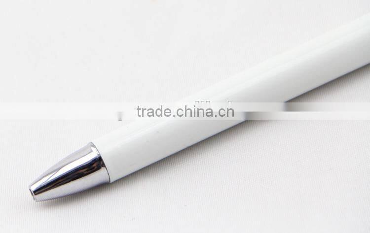 latest products in market white cheap plastic ballpoint pen
