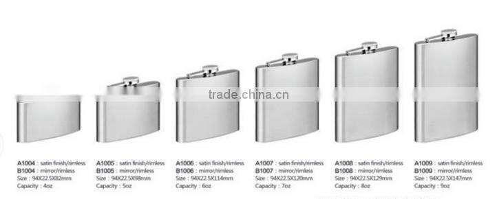 Laser welding 6oz stainless steel hip flask/hot selling 6oz seamless welding hip flask for promotion