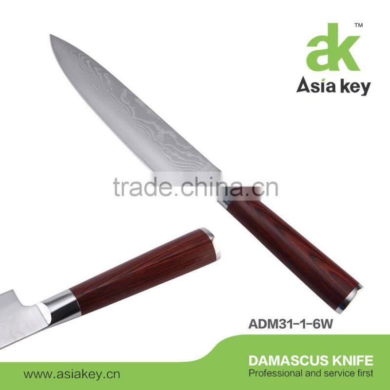 vg10 knife Tiny Ware Pattern Damascus 9-1/2 inch Chef Knife with Wood Handle