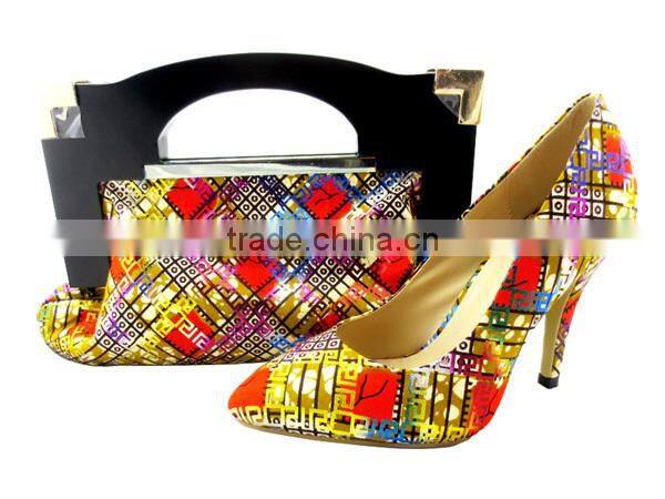 2015 China Supplier Hot Selling African Wax Shoes And Bags