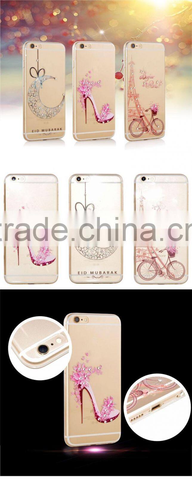 New Arrival Colored Painting Diamond Soft TPU Case for iPhone 6 6S Plus